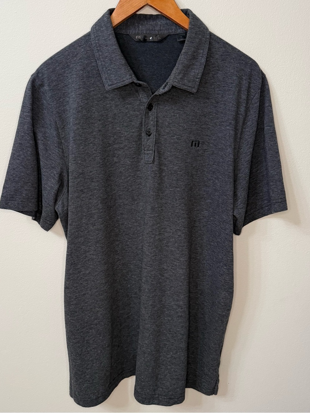 TravisMathew Gray Performance Polo Shirt Mens XL Golf Casual Stretch